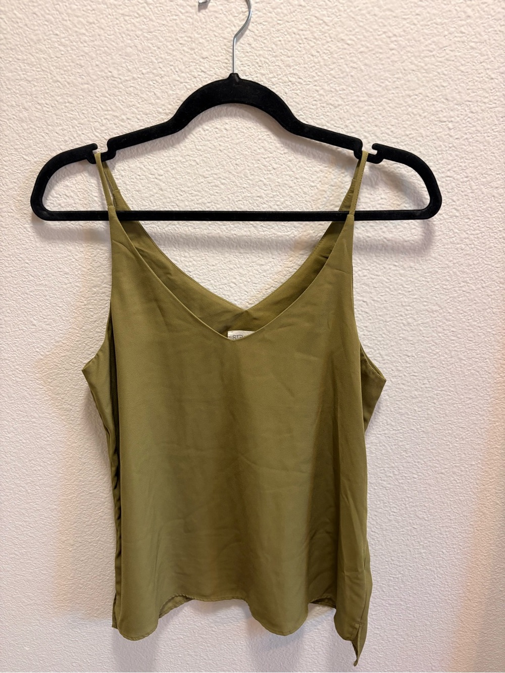 Stella Luce Olive Green Satin V-Neck Camisole